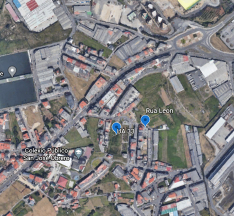 Mapa das obras e parcelas abandonadas en Meicende.