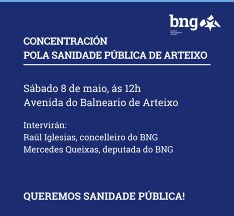 Concentraci&oacute;n pola sanidade: s&aacute;bado 8 de maio en Arteixo